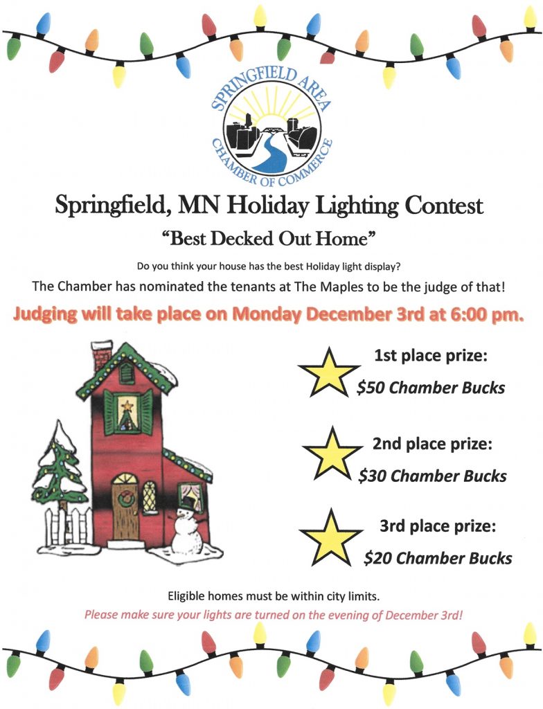 Best Decked Out Home Holiday Lighting Contest! Springfield Minnesota Chamber of Commerce
